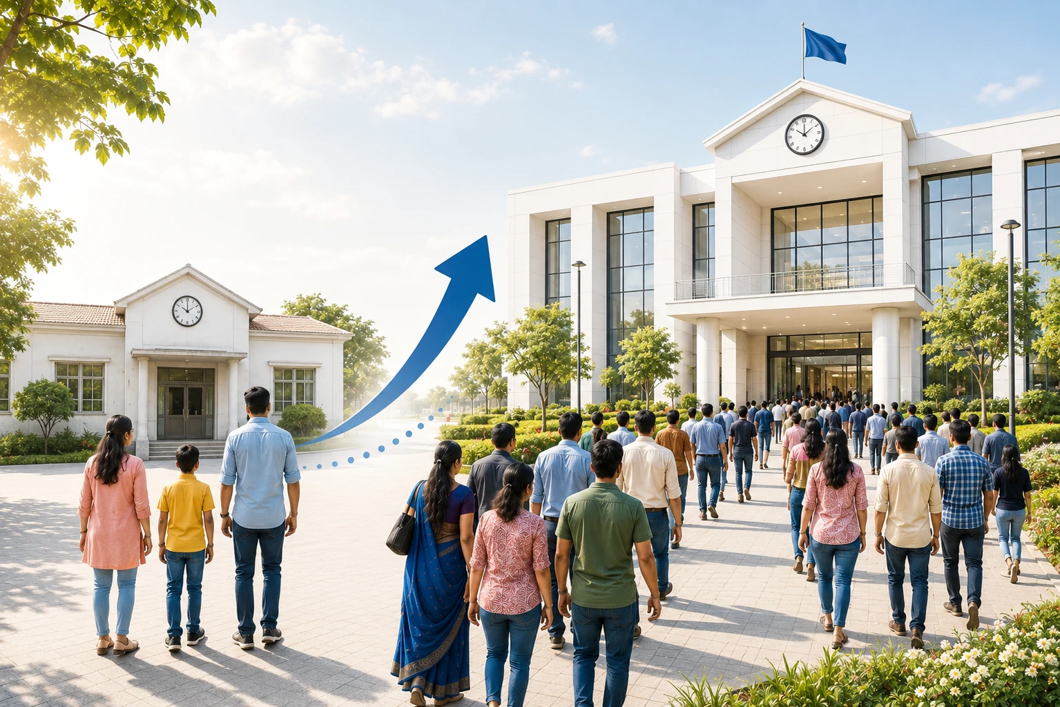 Improved school admissions pipeline illustration