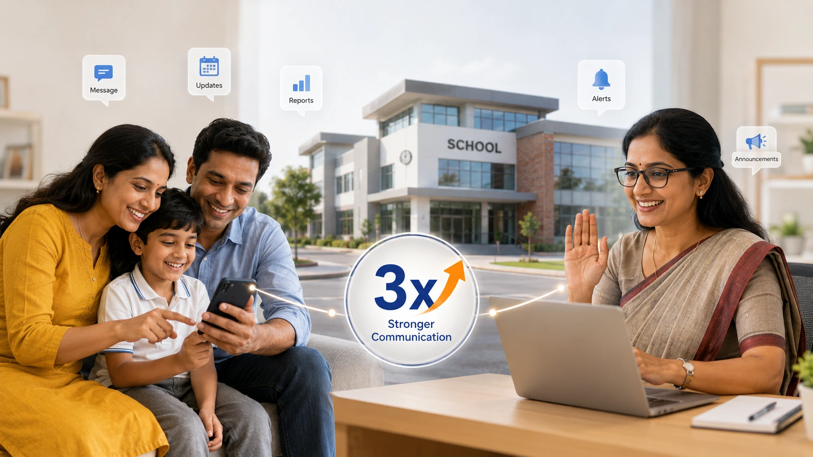 3x better parent-school communication illustration
