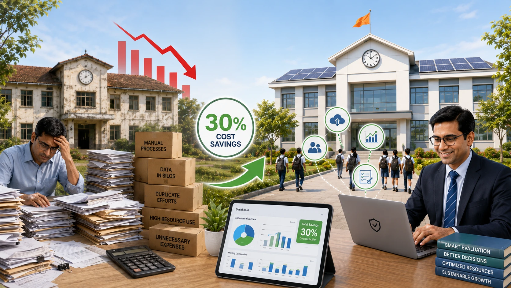 School operational cost savings illustration